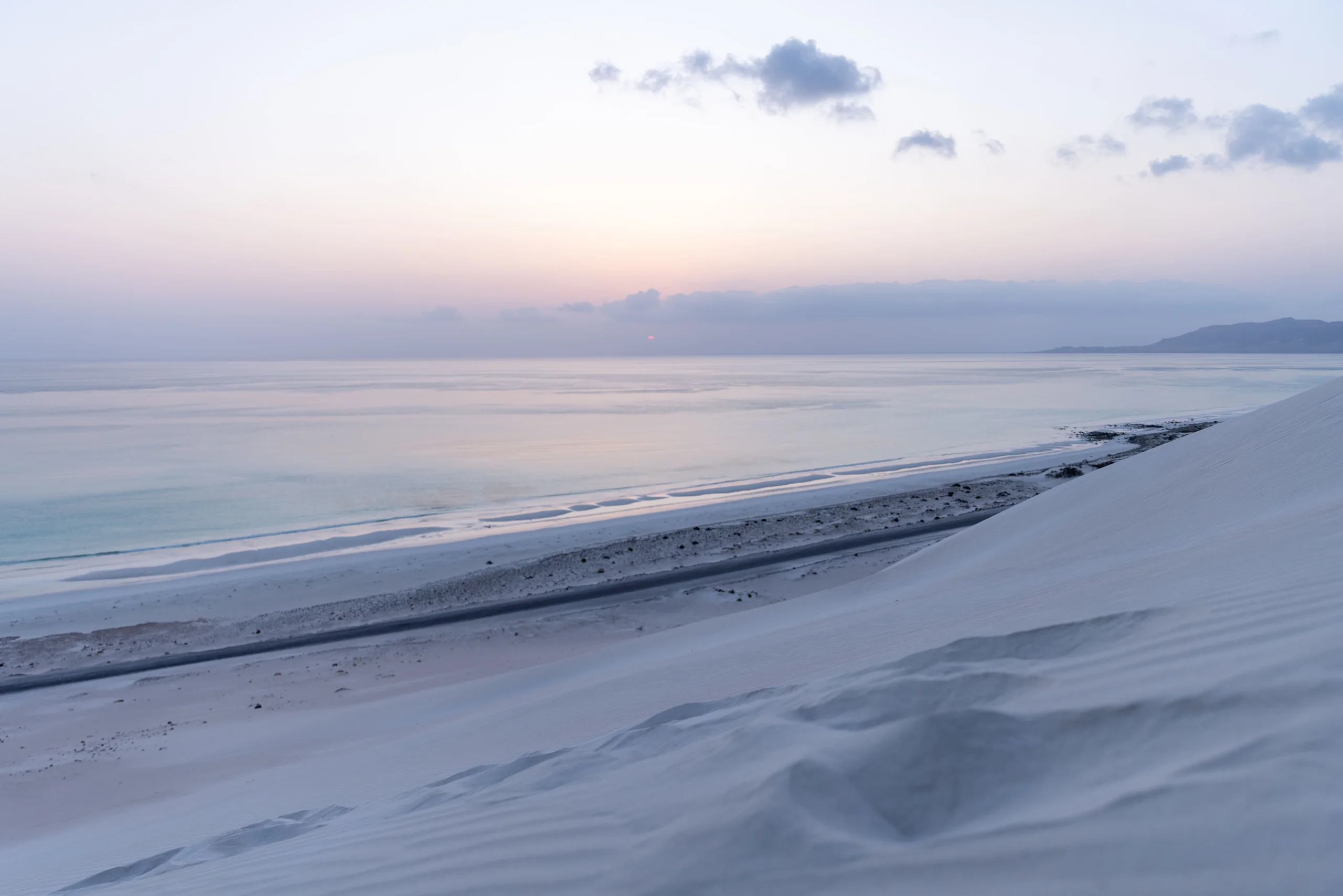 Coastal road near Hadibo, Socotra, at dusk