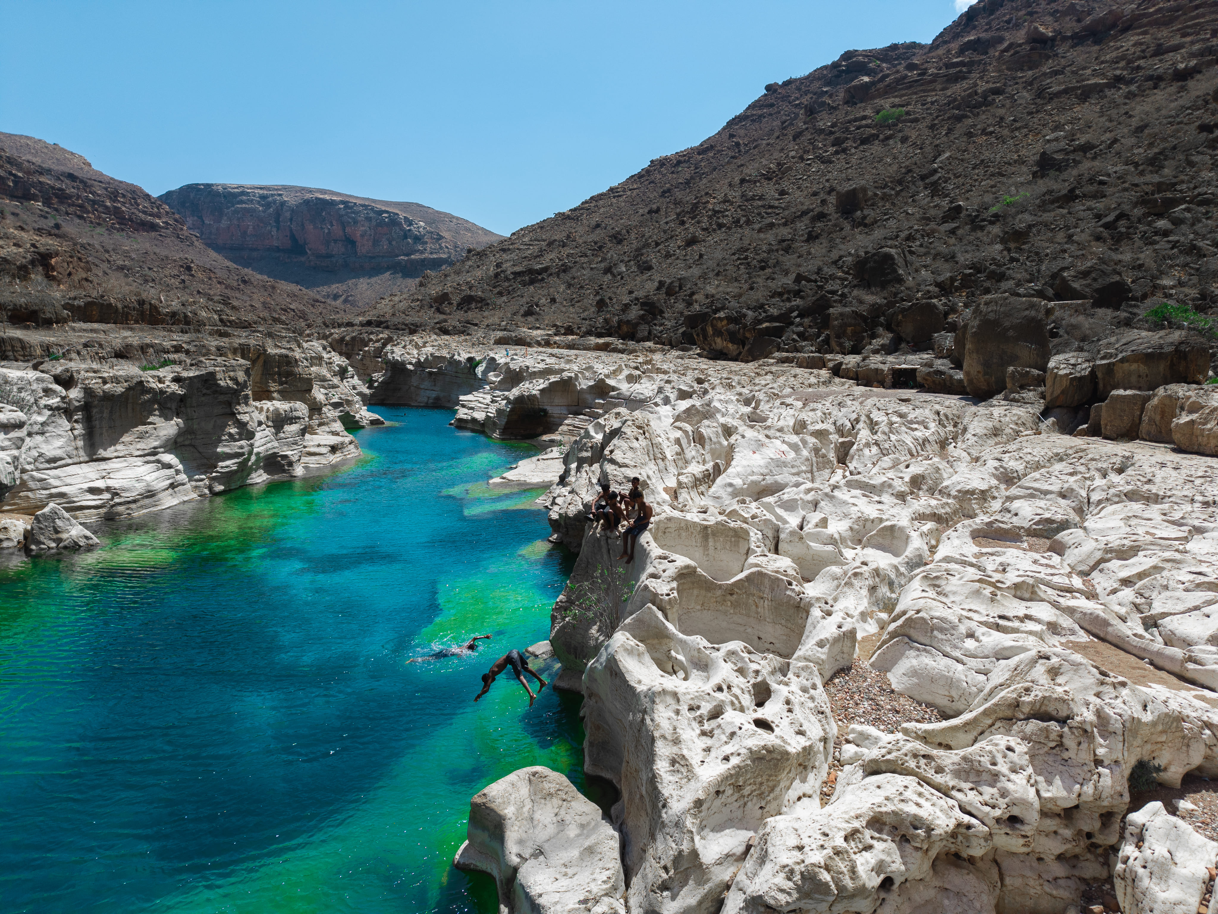Freshwater pools in a remote wadi, Socotra interior