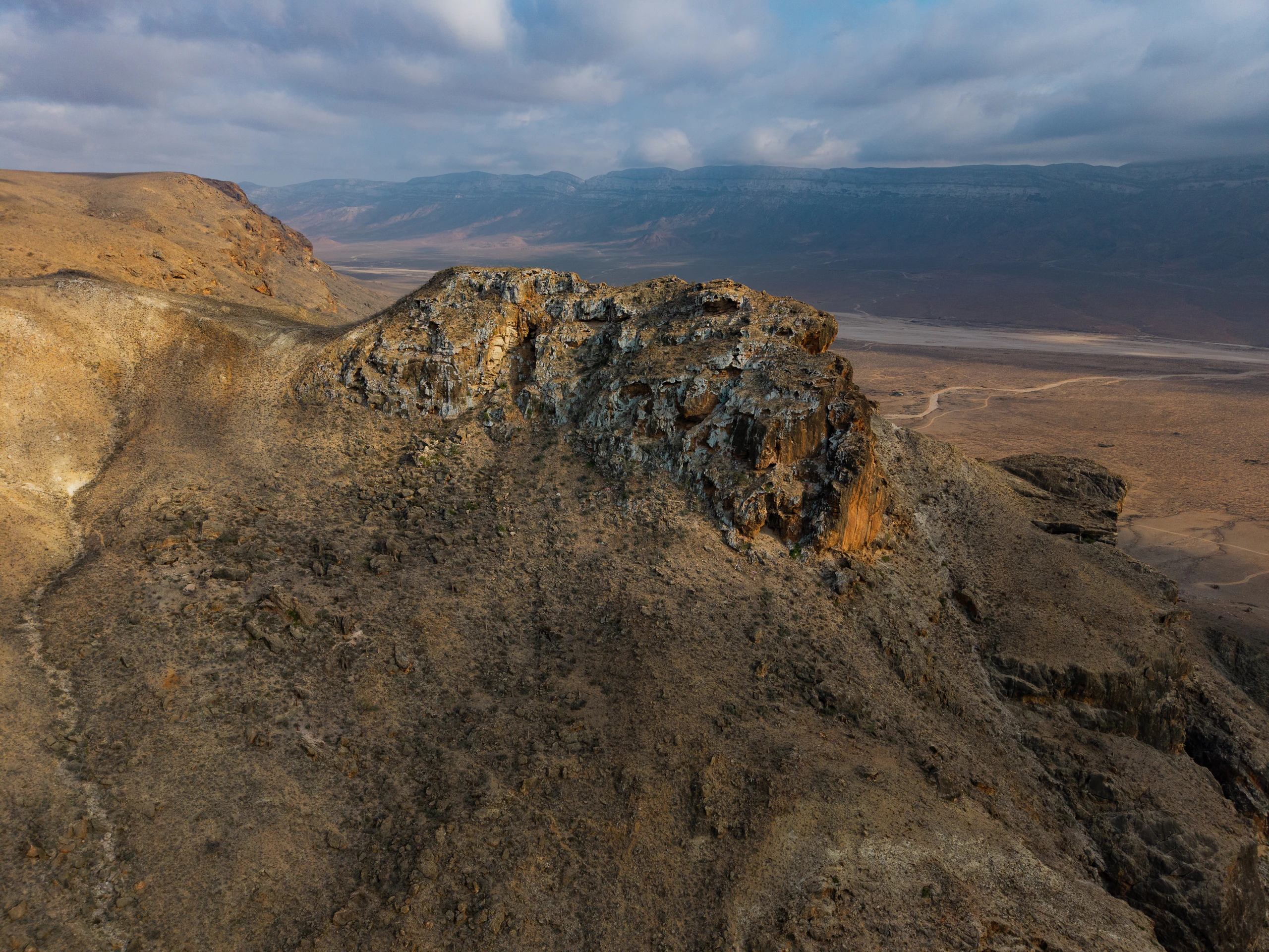 Coastline near Hadibo at sunrise, final morning of the expedition